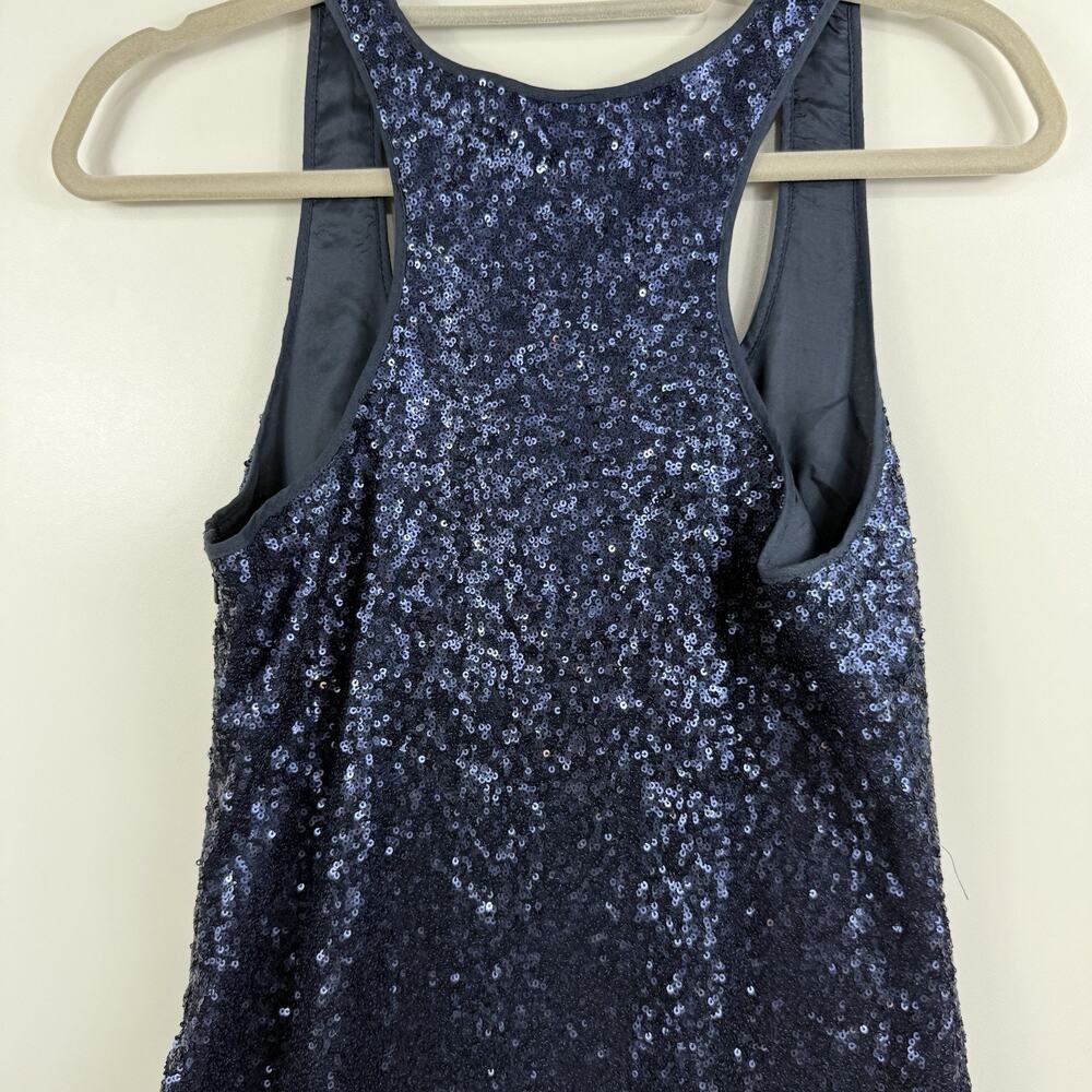 Party Cocktail NWT 2b. Rych Blue Sequin Mini Dress Size 4 Racer Back Scoop Neck - Picture 8 of 12